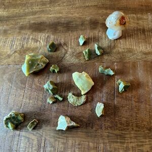 Raw Jade pieces & crystal